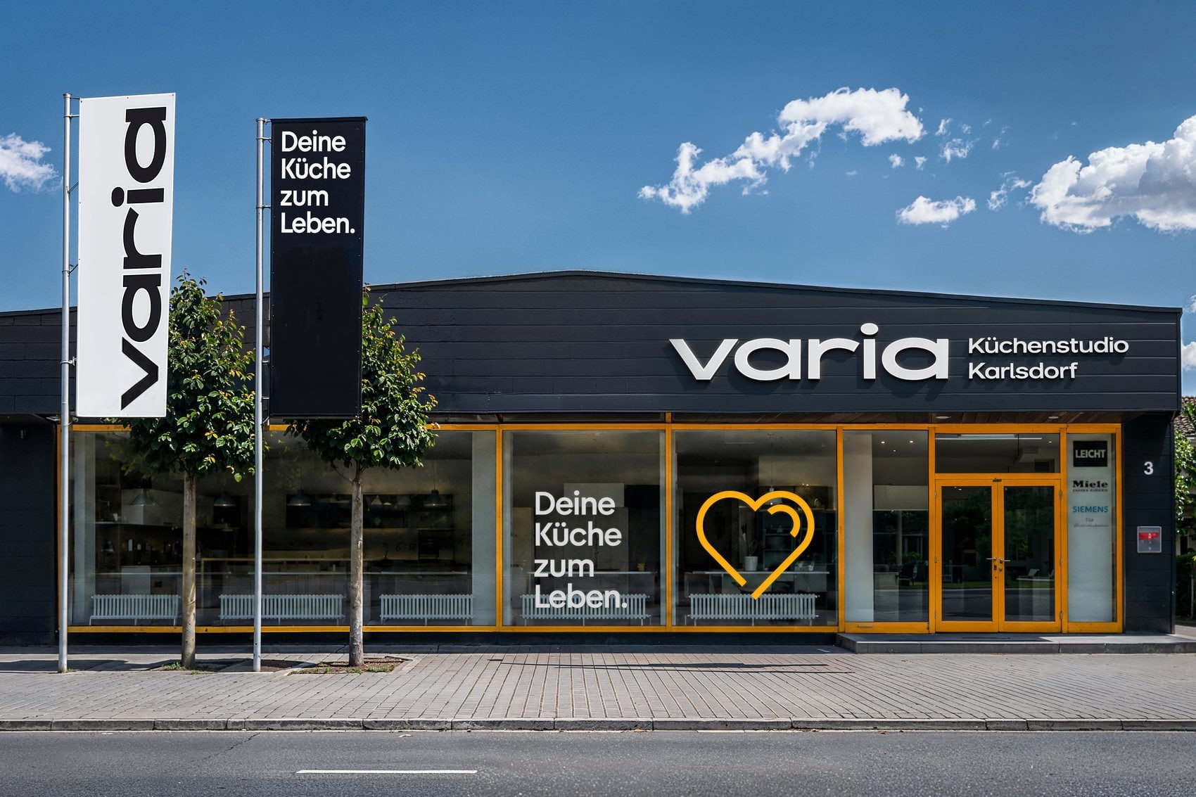 varia Küchenstudio Karlsdorf — gewechseltes Partnerstudio (Visualisierung der neuen Beschilderung)